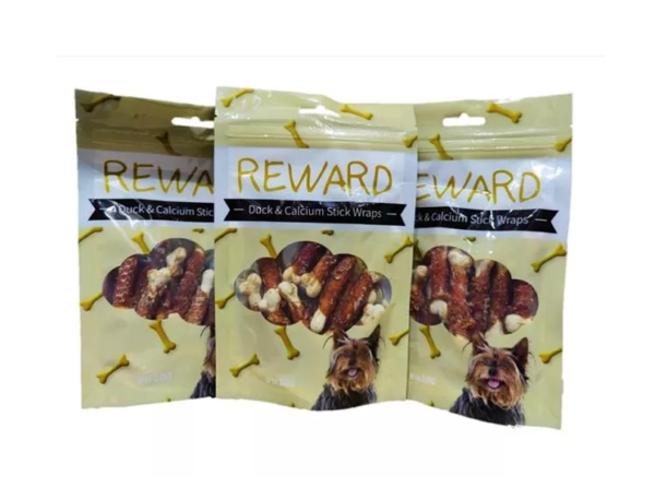 Reward, חטיף מקלות סידן עטופים בברווז. 100 גרם