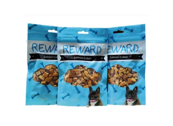 Reward, חטיף קוביות סלמון. 100 גרם